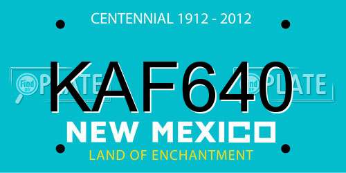 KAF640 New Mexico License Plate