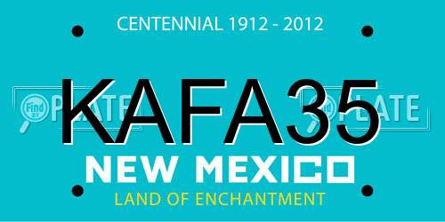 KAFA35 New Mexico License Plate