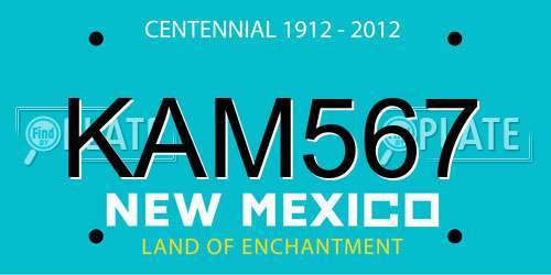 KAM567 New Mexico License Plate
