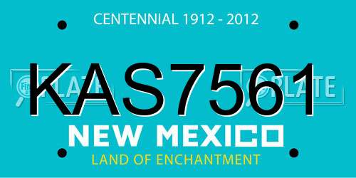 KAS7561 New Mexico License Plate