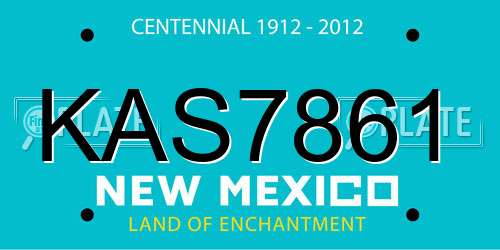 KAS7861 New Mexico License Plate
