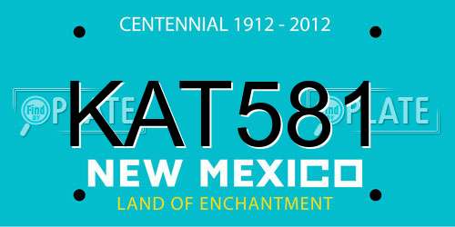 KAT581 New Mexico License Plate