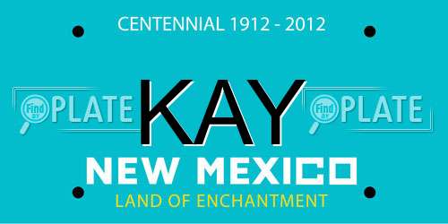KAY New Mexico License Plate