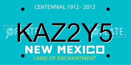 KAZ2Y5 New Mexico License Plate