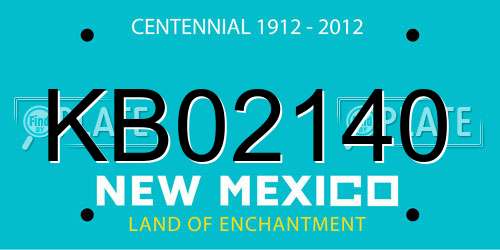 KB02140 New Mexico License Plate