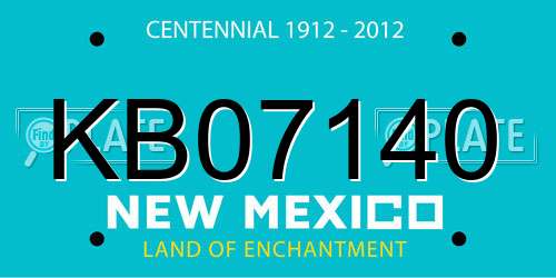 KB07140 New Mexico License Plate