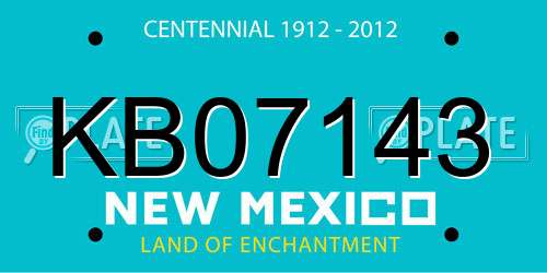KB07143 New Mexico License Plate
