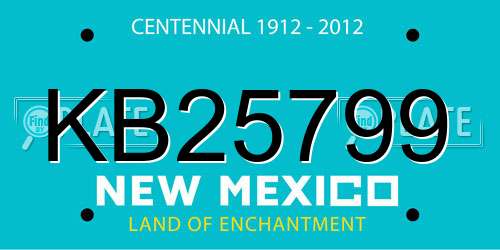 KB25799 New Mexico License Plate