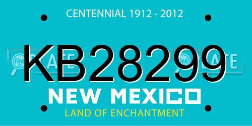 KB28299 New Mexico License Plate