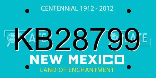 KB28799 New Mexico License Plate