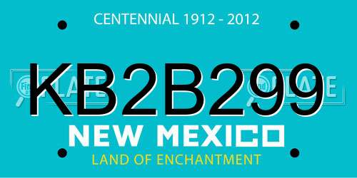 KB2B299 New Mexico License Plate