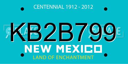KB2B799 New Mexico License Plate