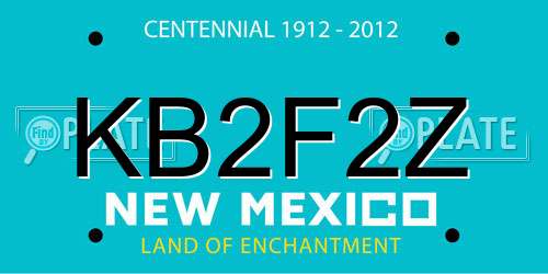 KB2F2Z New Mexico License Plate