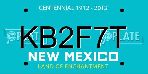 KB2F7T New Mexico License Plate