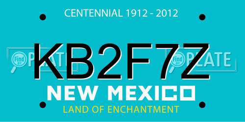 KB2F7Z New Mexico License Plate