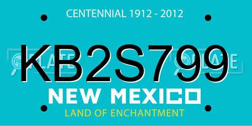 KB2S799 New Mexico License Plate