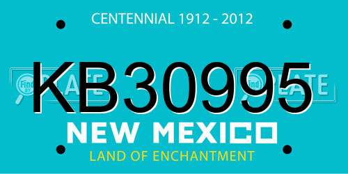 KB30995 New Mexico License Plate