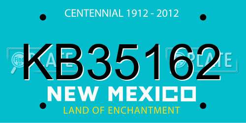KB35162 New Mexico License Plate