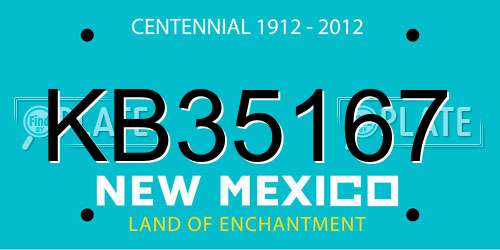 KB35167 New Mexico License Plate
