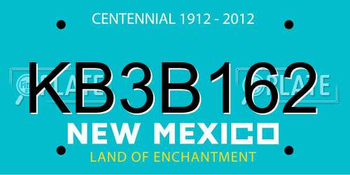 KB3B162 New Mexico License Plate
