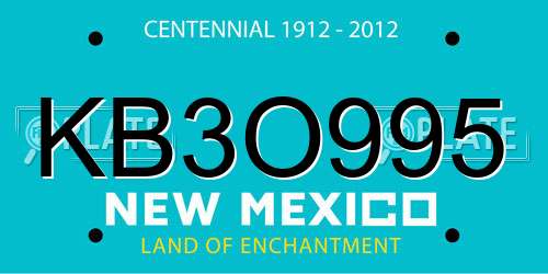KB3O995 New Mexico License Plate