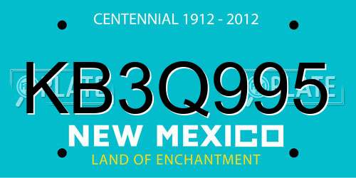 KB3Q995 New Mexico License Plate