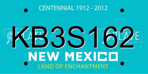 KB3S162 New Mexico License Plate