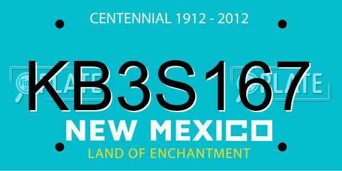KB3S167 New Mexico License Plate