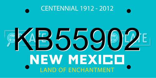 KB55902 New Mexico License Plate