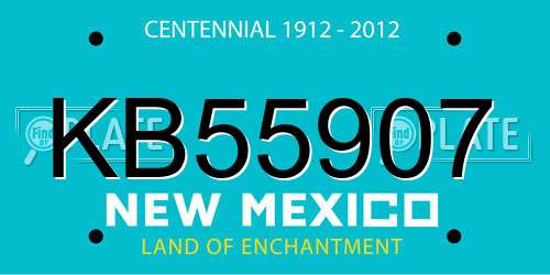 KB55907 New Mexico License Plate