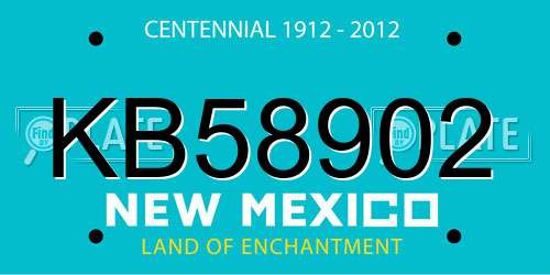 KB58902 New Mexico License Plate