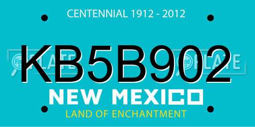 KB5B902 New Mexico License Plate