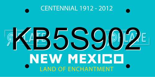 KB5S902 New Mexico License Plate