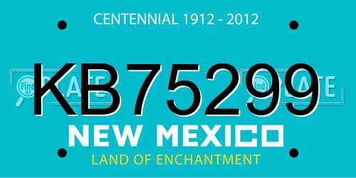 KB75299 New Mexico License Plate