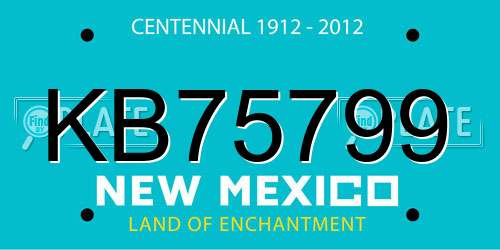 KB75799 New Mexico License Plate