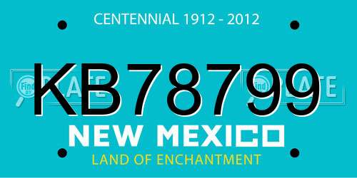 KB78799 New Mexico License Plate