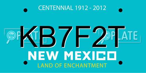 KB7F2T New Mexico License Plate