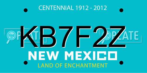 KB7F2Z New Mexico License Plate