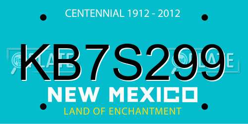 KB7S299 New Mexico License Plate