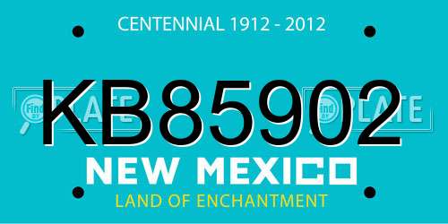 KB85902 New Mexico License Plate