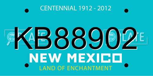 KB88902 New Mexico License Plate