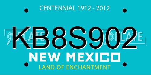 KB8S902 New Mexico License Plate