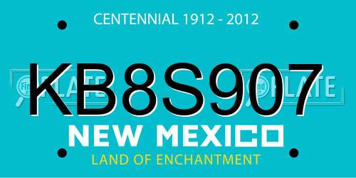 KB8S907 New Mexico License Plate