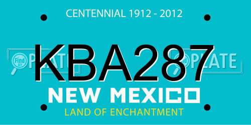 KBA287 New Mexico License Plate