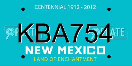 KBA754 New Mexico License Plate