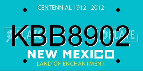 KBB8902 New Mexico License Plate