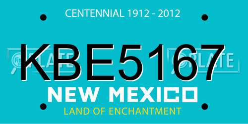 KBE5167 New Mexico License Plate