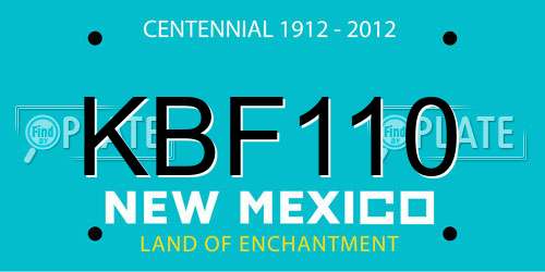 KBF110 New Mexico License Plate