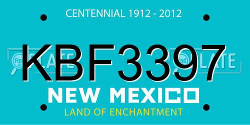 KBF3397 New Mexico License Plate