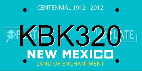 KBK320 New Mexico License Plate